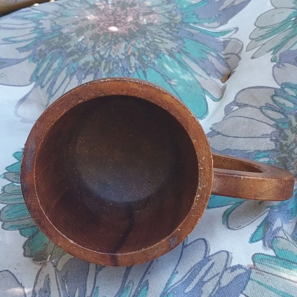 Vintage Wooden Tiki Mug